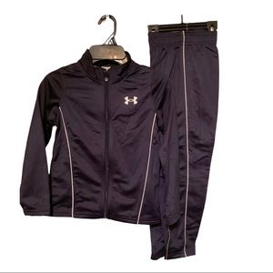 Under Armour Tricot Jacket and pants track set for boys, sz 6.  Midnight Navy